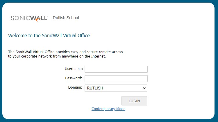 picture of virtual office login screen