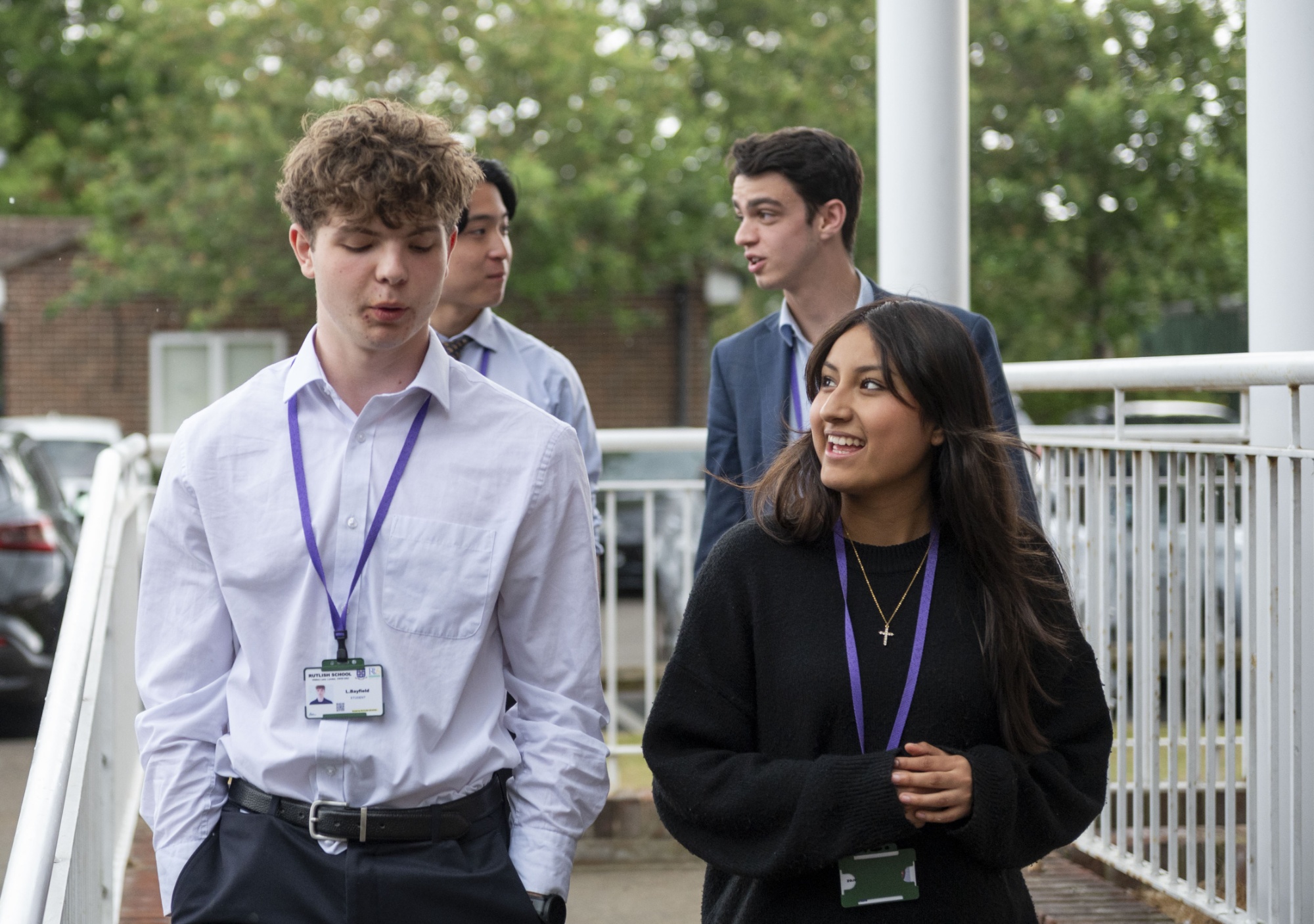 Rutlish school sixth form sixth form students walking outside RR6