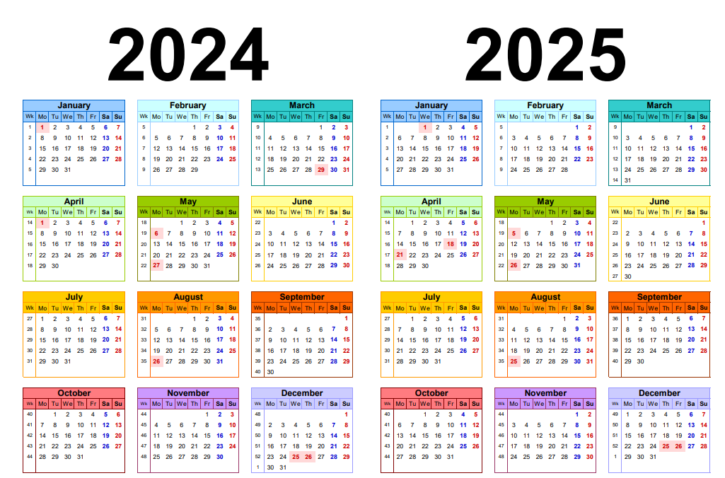 a calendar of 2024 dates